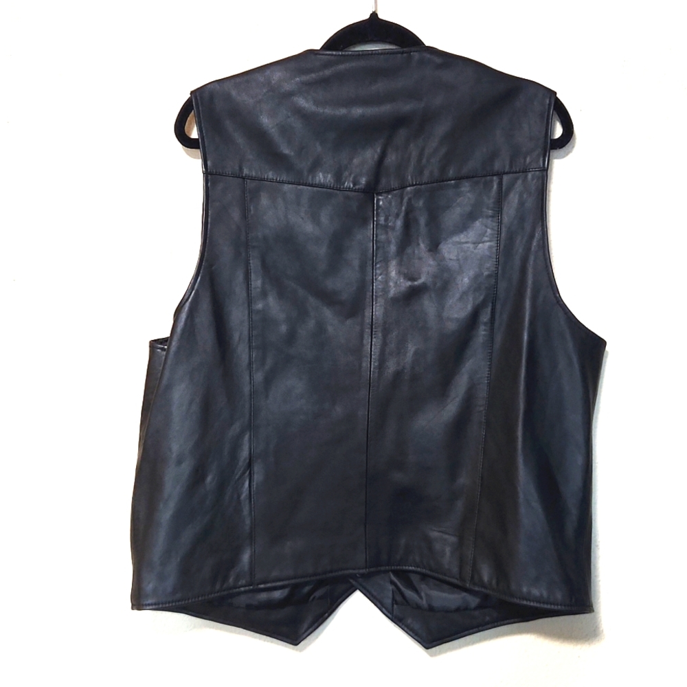 Wilsons Genuine Leather Black Vest Men's Large LIKE NEW! - Picture 6 of 13